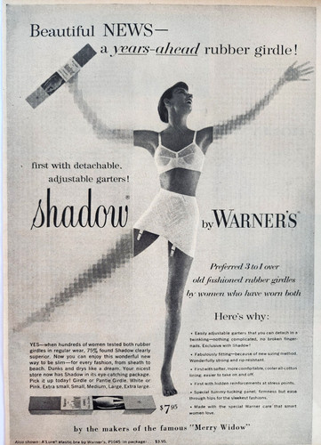 Warners shadow rubber girdle - shadow,